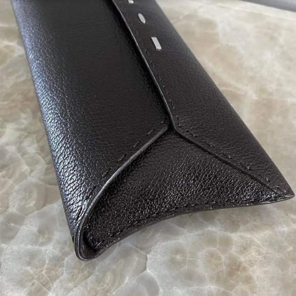 VBH Vernon Bruce Hoeksema BROWN LEATHER "STRETCH" CLUTCH PURSE *244/300* - Picture 9 of 12